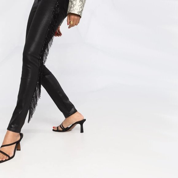 J Brand black crystal fringe high rise skinny jeans - Picture 5 of 16